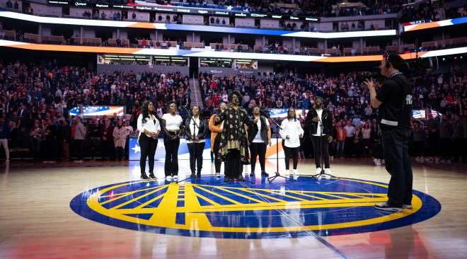 Column: Warriors fuse music, athleticism on African American heritage night at Chase Center