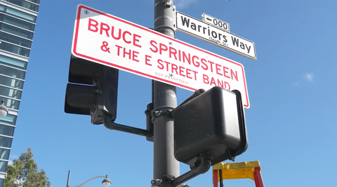 Chase Center, SFMTA celebrating Bruce Springsteen shows with commemorative street signs