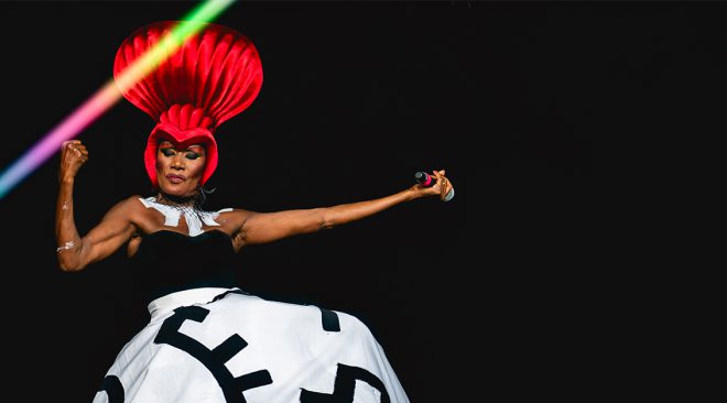 Outside Lands: Grace Jones stuns with her wardrobe at Land's End